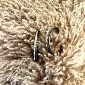 Black Hoop Rhinestone Earrings